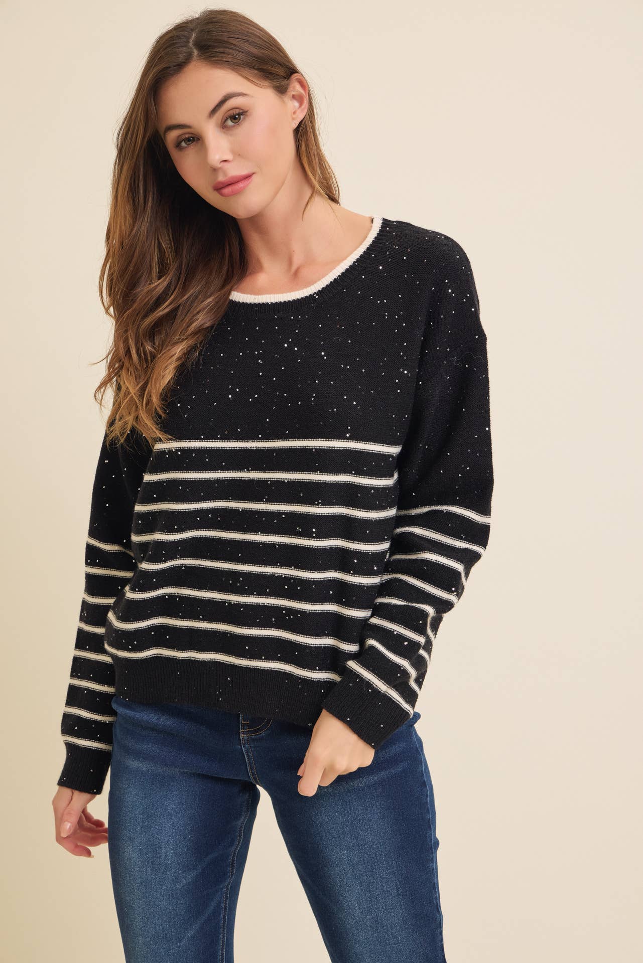 SEQUIN SWEATER TOP
