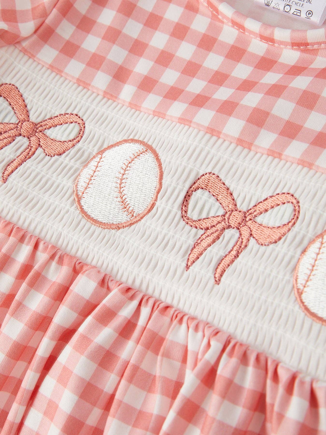 Baseball Bow Smocked Set