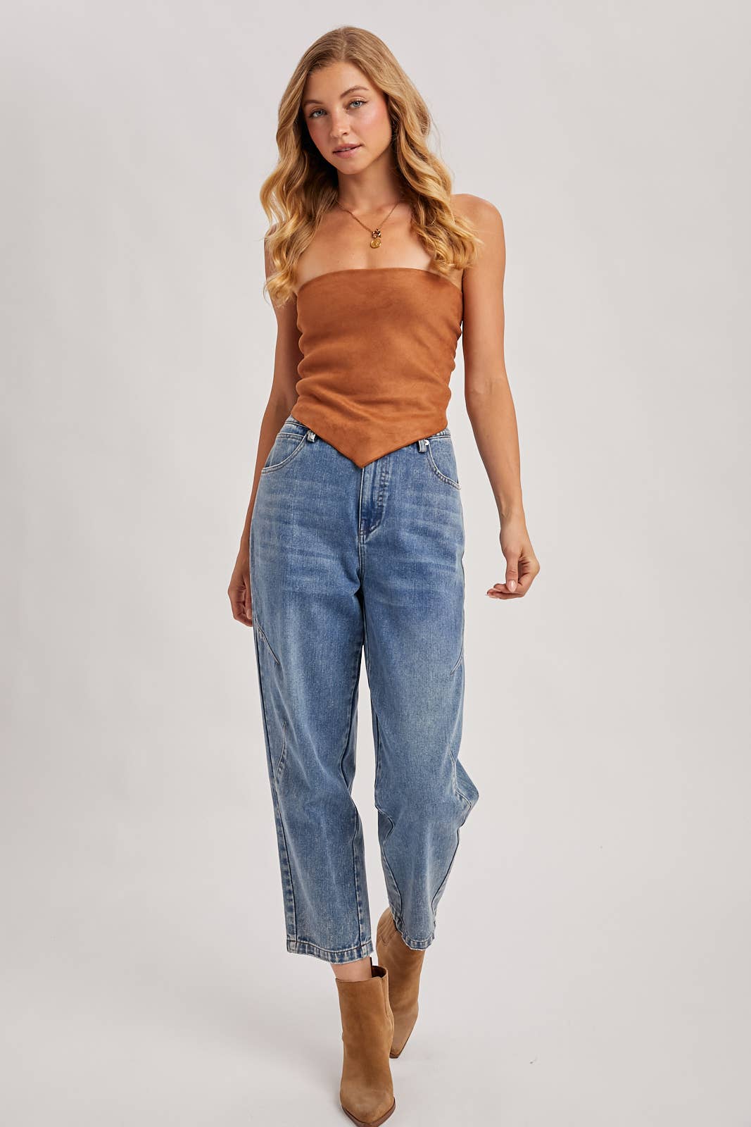 FAUX SUEDE BANDANA TOP