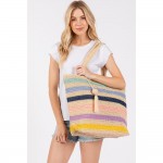 Striped Straw Bag
