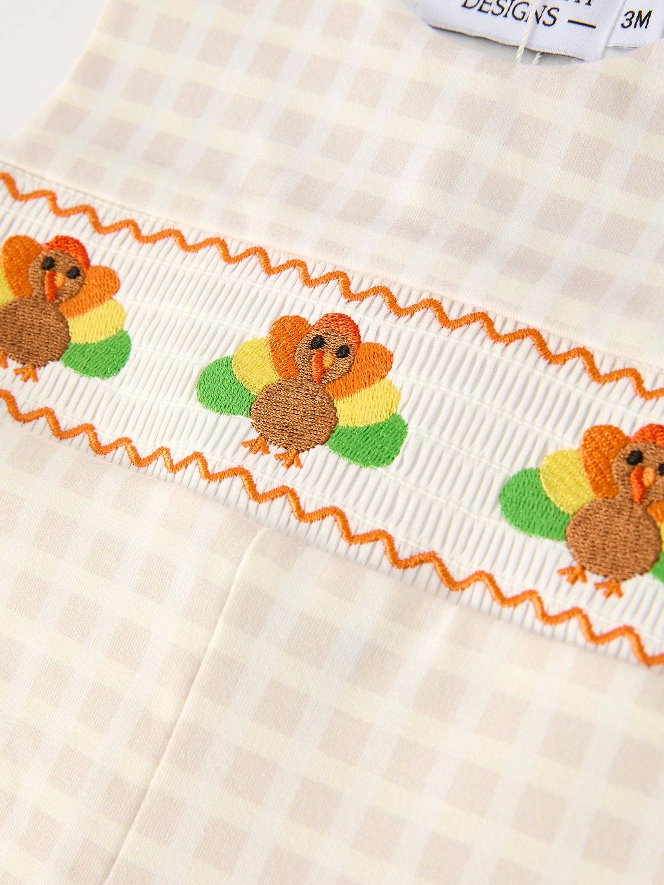 Plaid Turkey Smocked Romper
