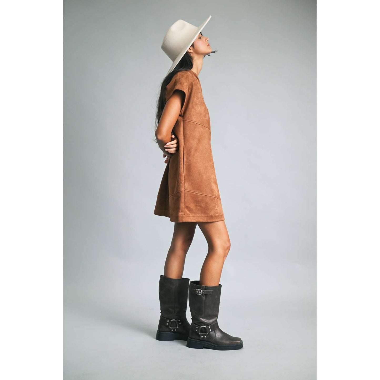 SUEDE MINI DRESS
