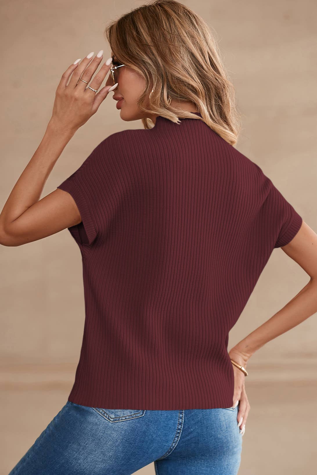Pocket Short Sleeve Sweater