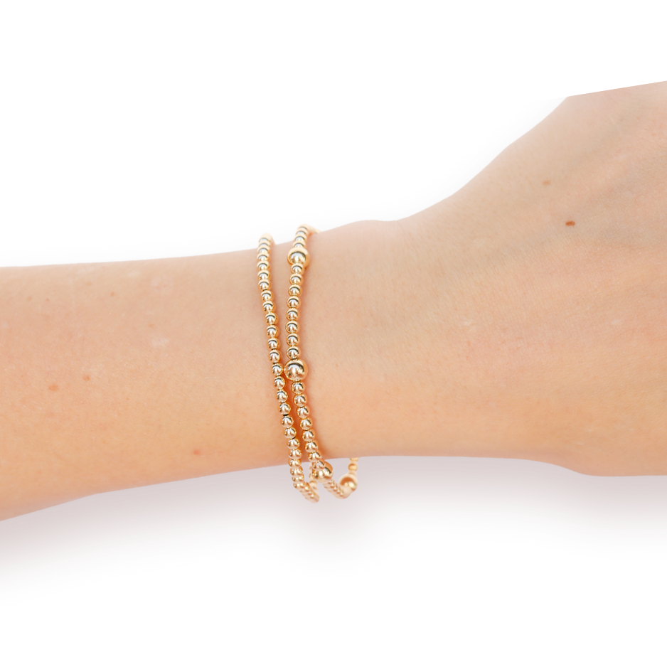 Olive + 3MM Stack in Gold
