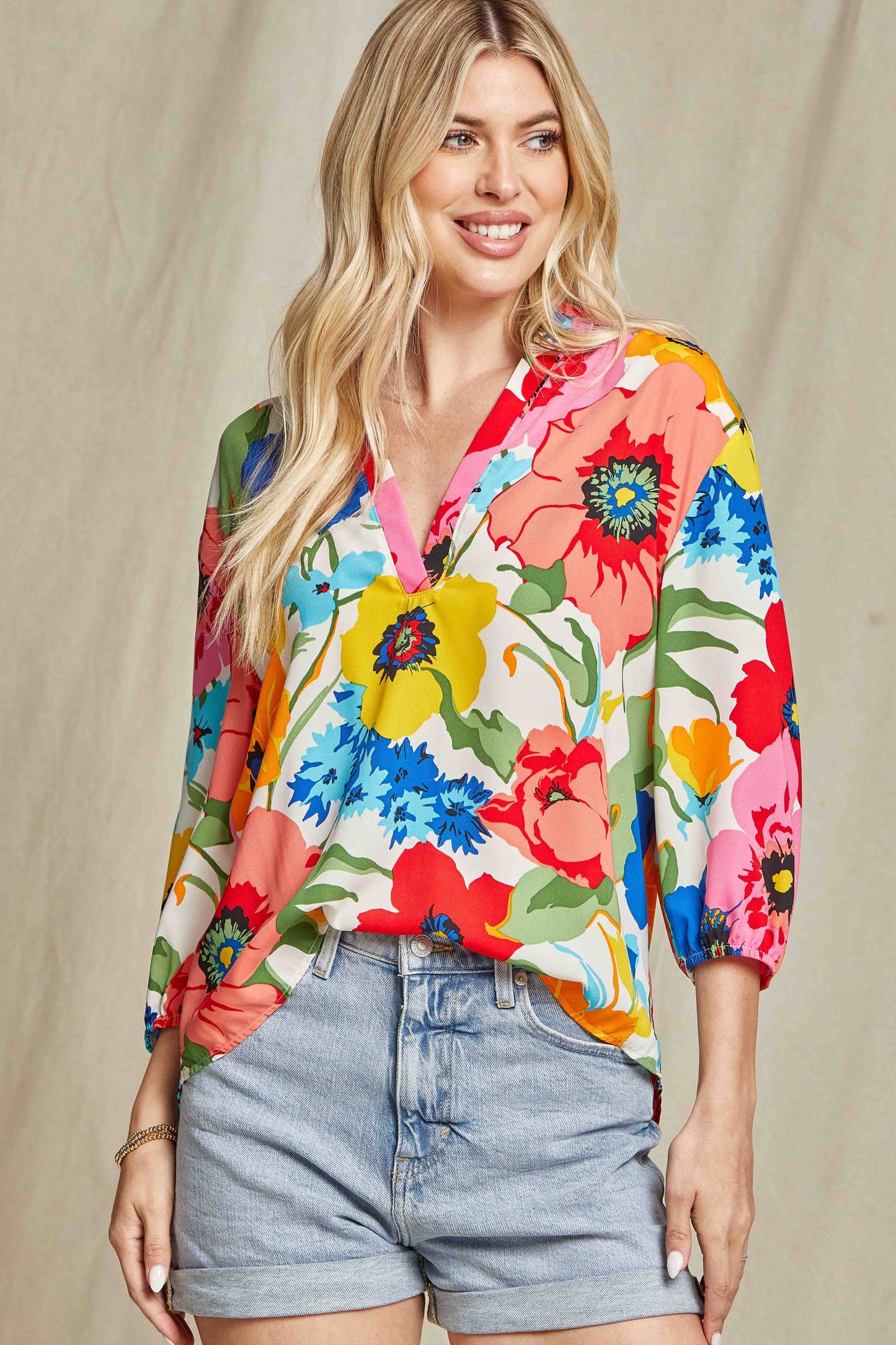 Floral/Animal Print Top