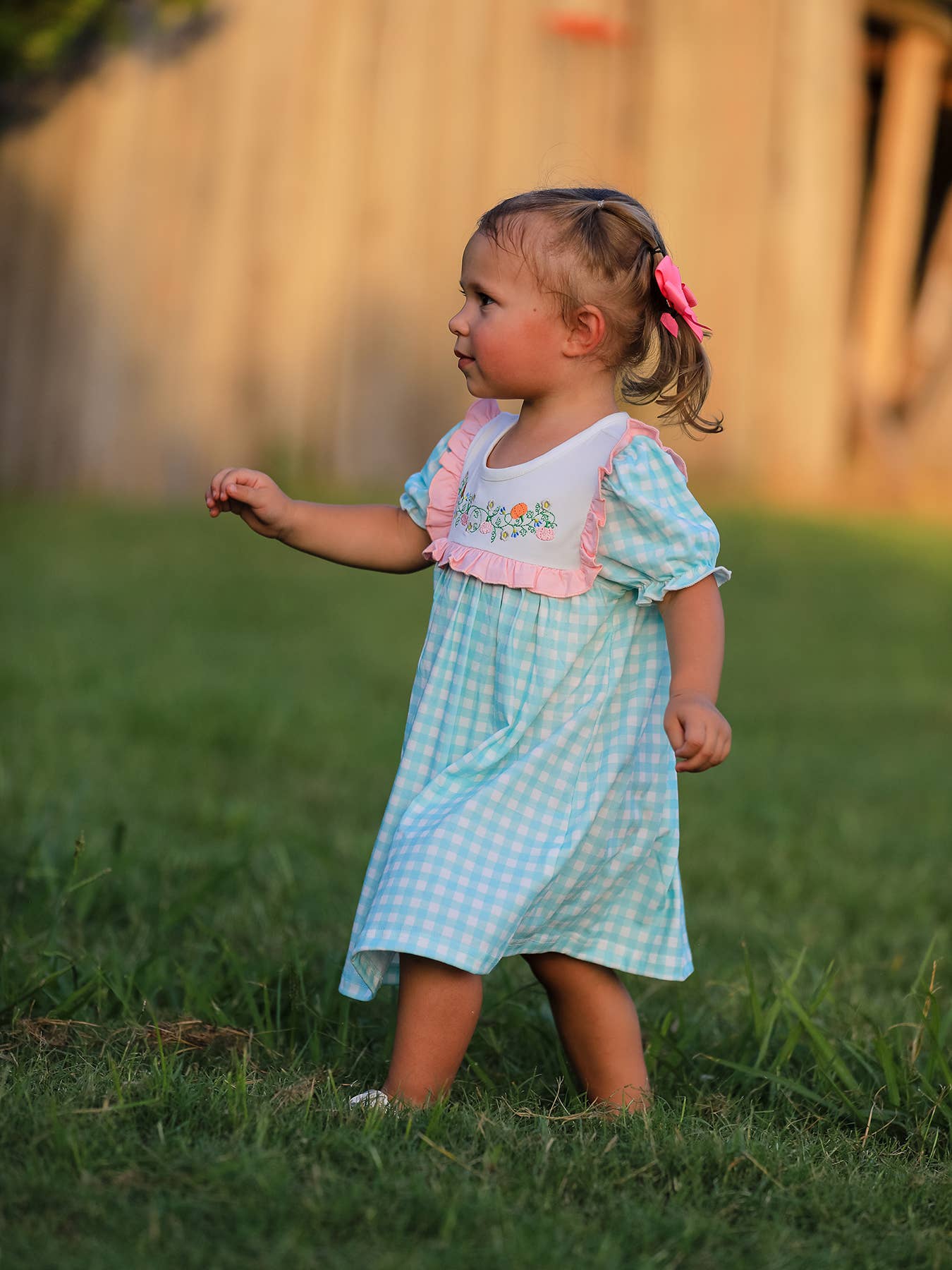 Aqua Pumpkin Flowers Dress
