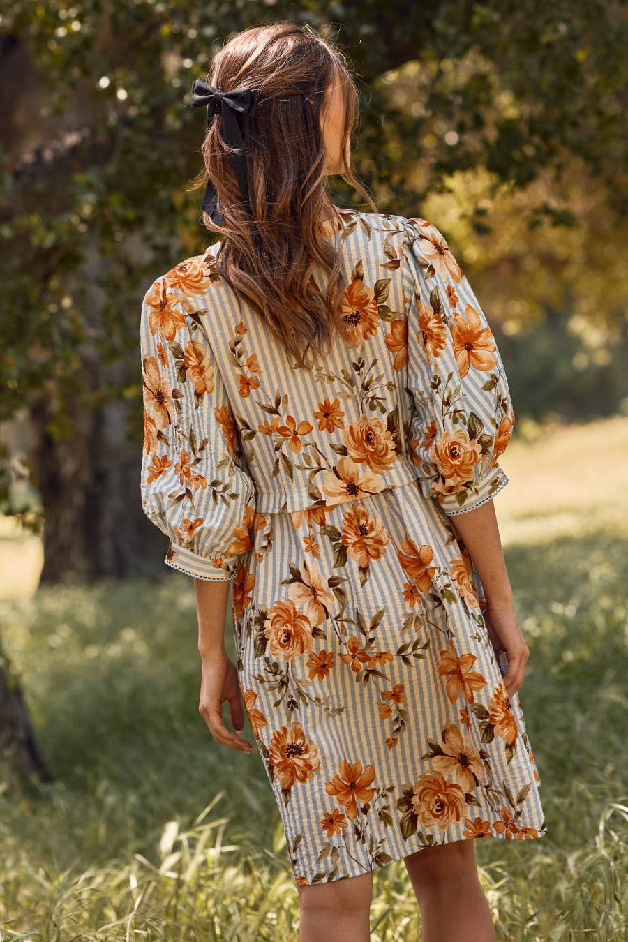 Striped Floral Dress