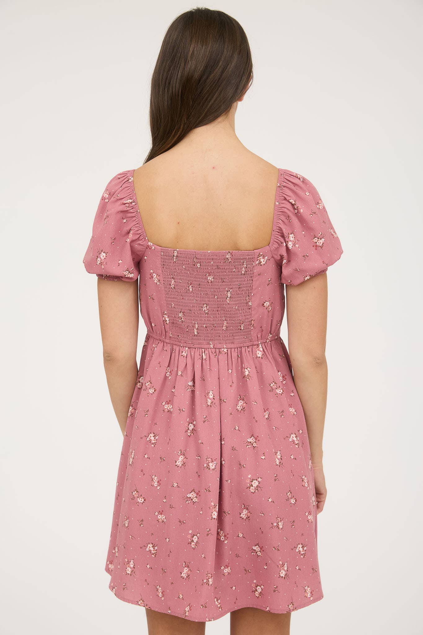 FLORAL FRONT TIE MINI DRESS