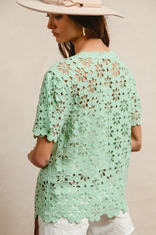 Mint Crochet Top