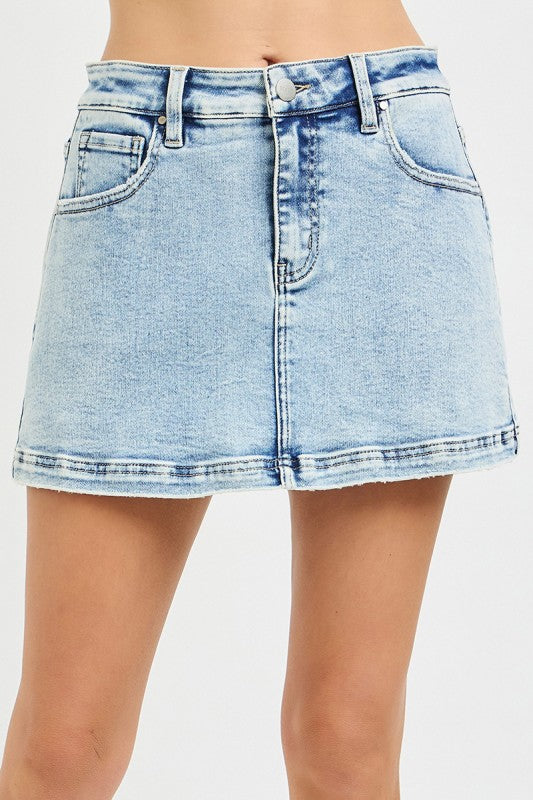 Light Wash Denim Skort