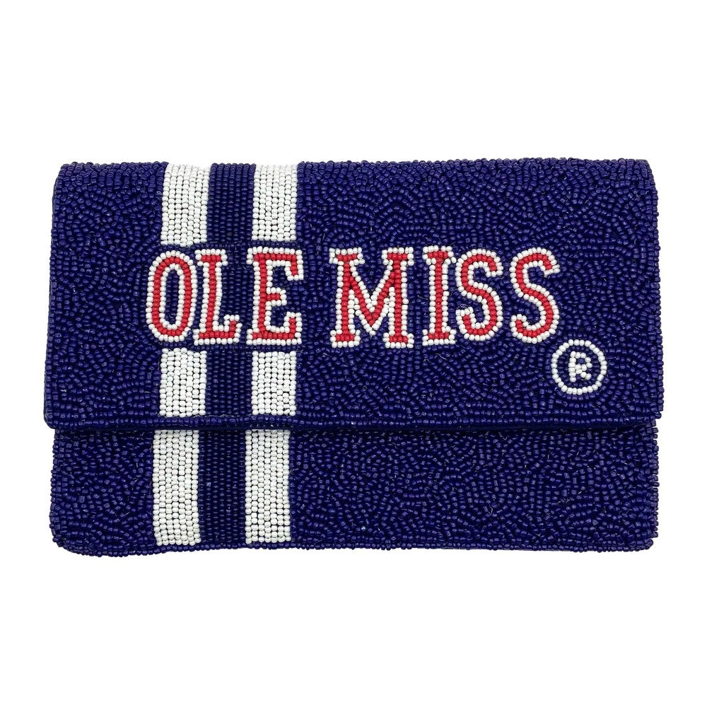Ole Miss Beaded Clutch