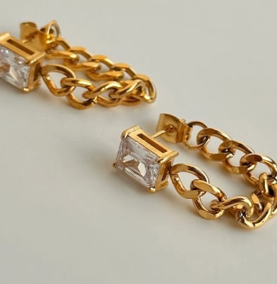 Diamond Chain Earrings