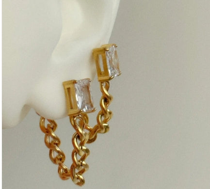 Diamond Chain Earrings