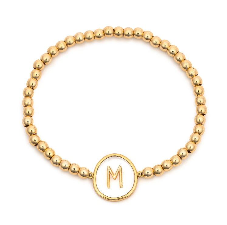 Clear Disk Initial Bracelet