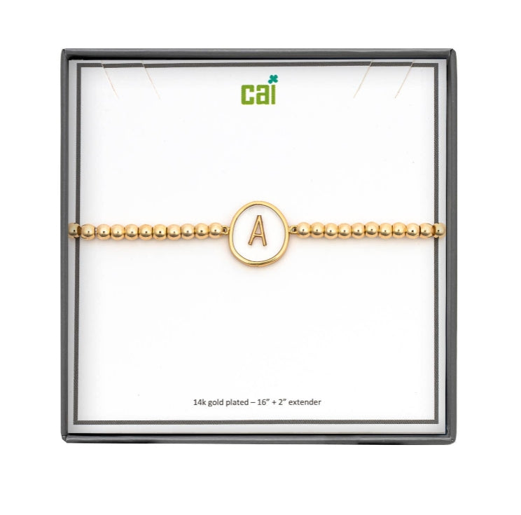 Clear Disk Initial Bracelet