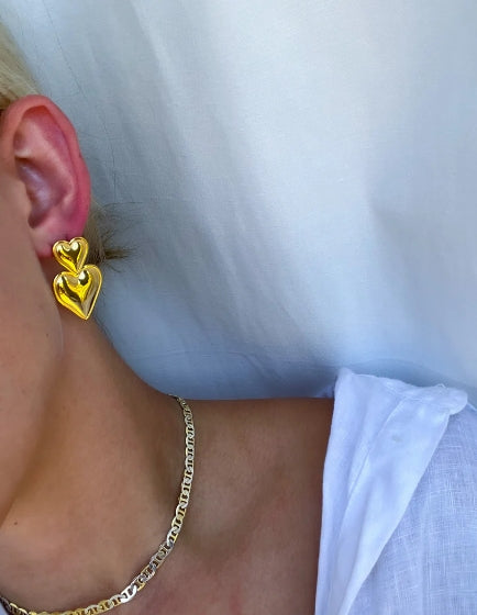 Double Heart Earrings