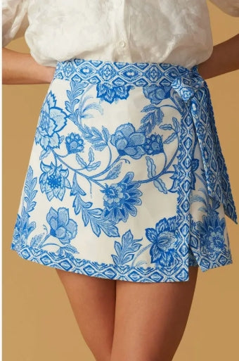 Blue Floral Skort