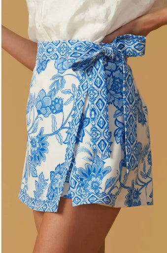 Blue Floral Skort