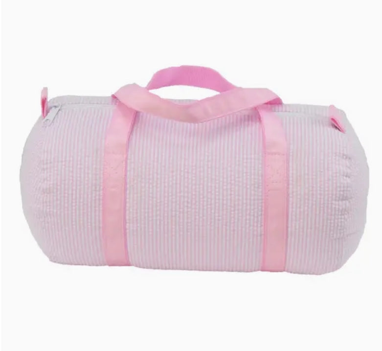 Pink Seersucker Baby Duffel