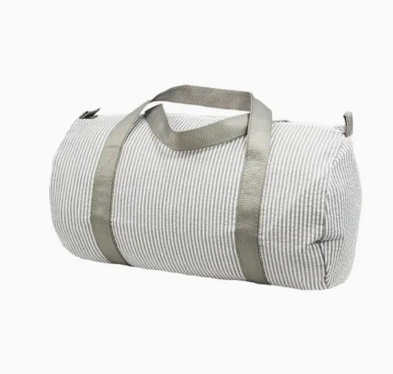 Grey Seersucker Baby Duffle