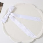 White Cotton Sateen Hairbow Clip