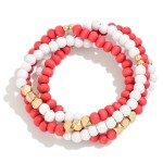 Wood Beaded Stretch Bracelet Set