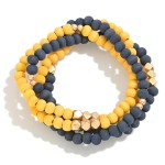 Wood Beaded Stretch Bracelet Set