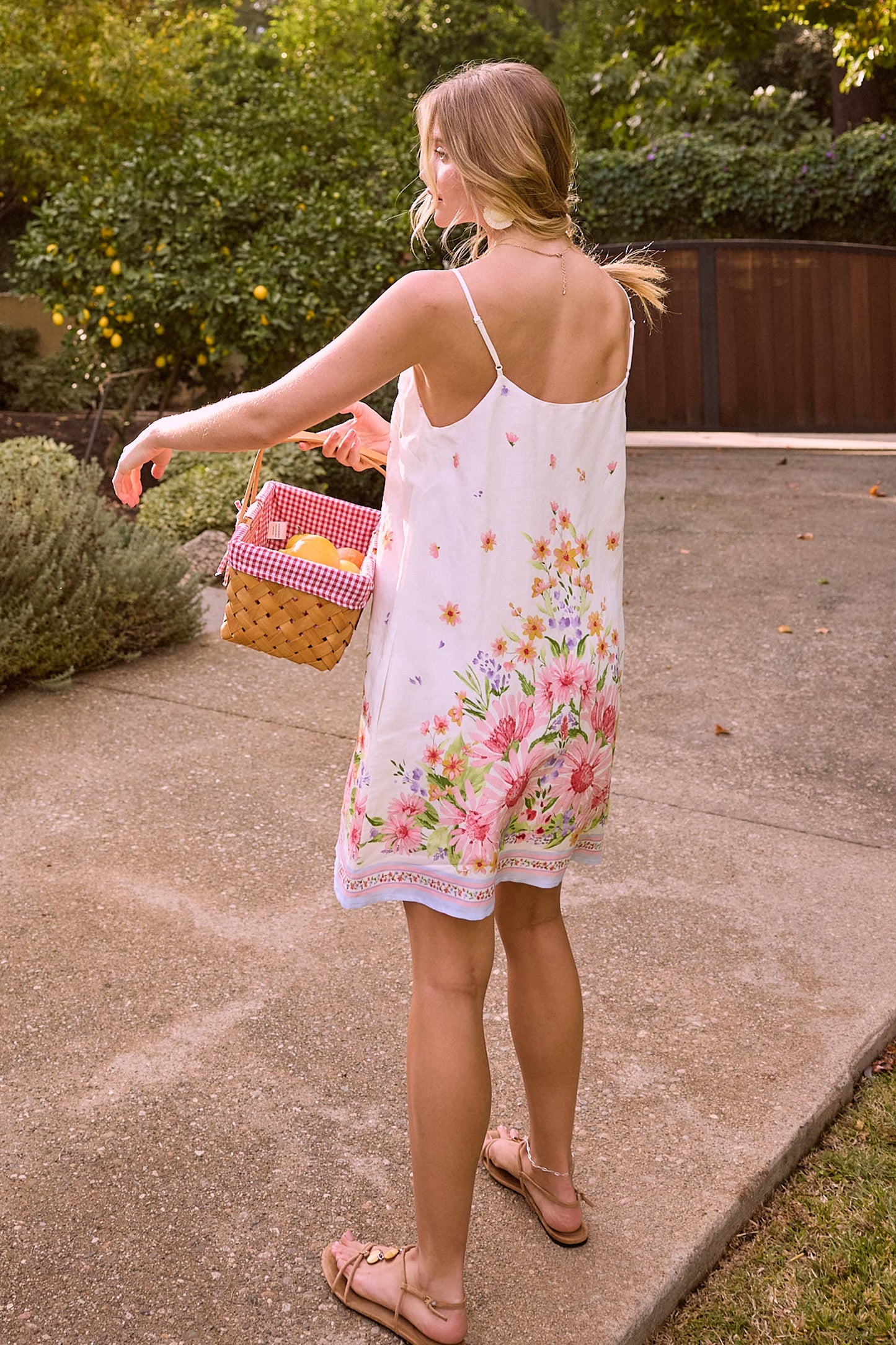 Floral Border Mini Dress