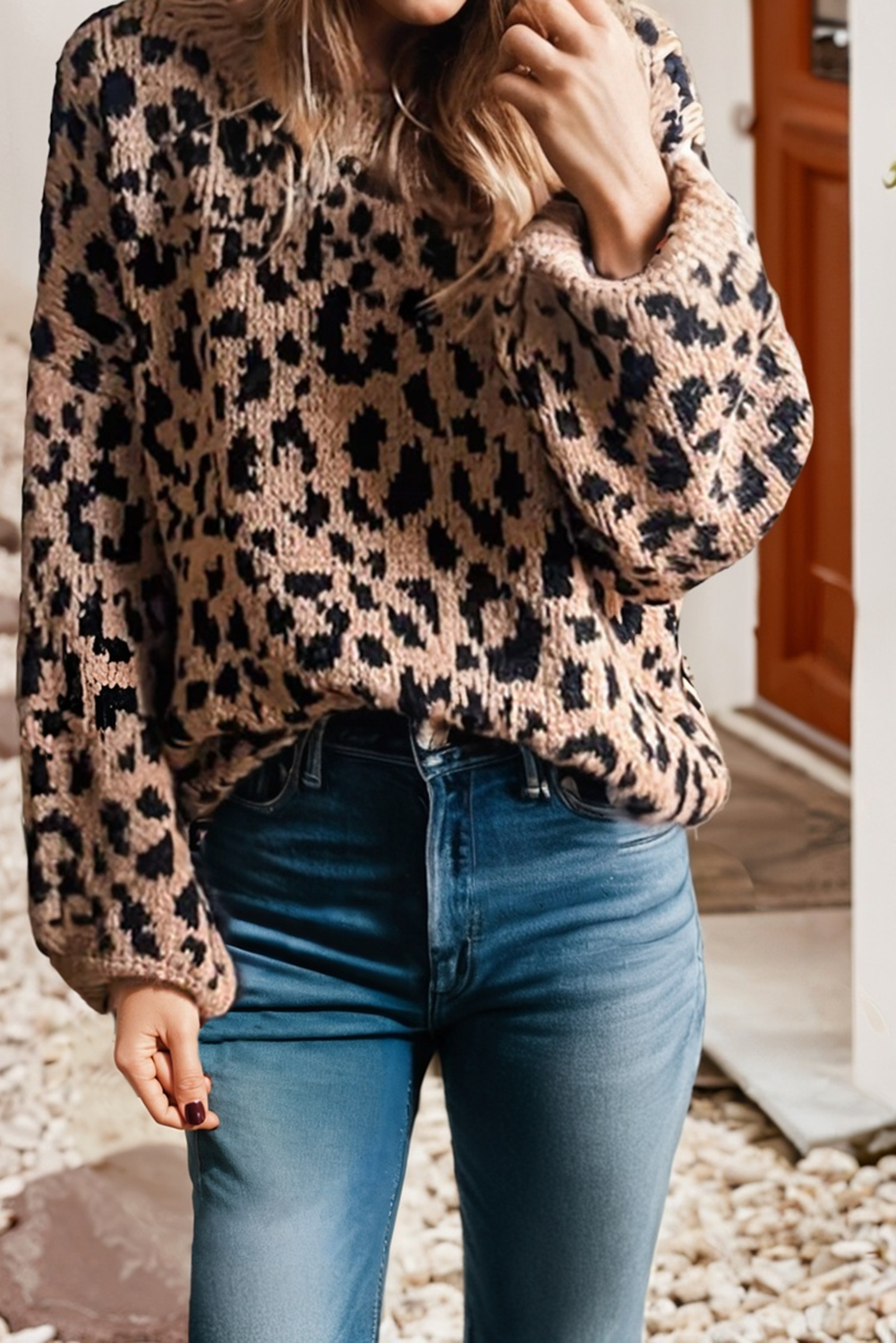 Leopard Round Neck Sweater