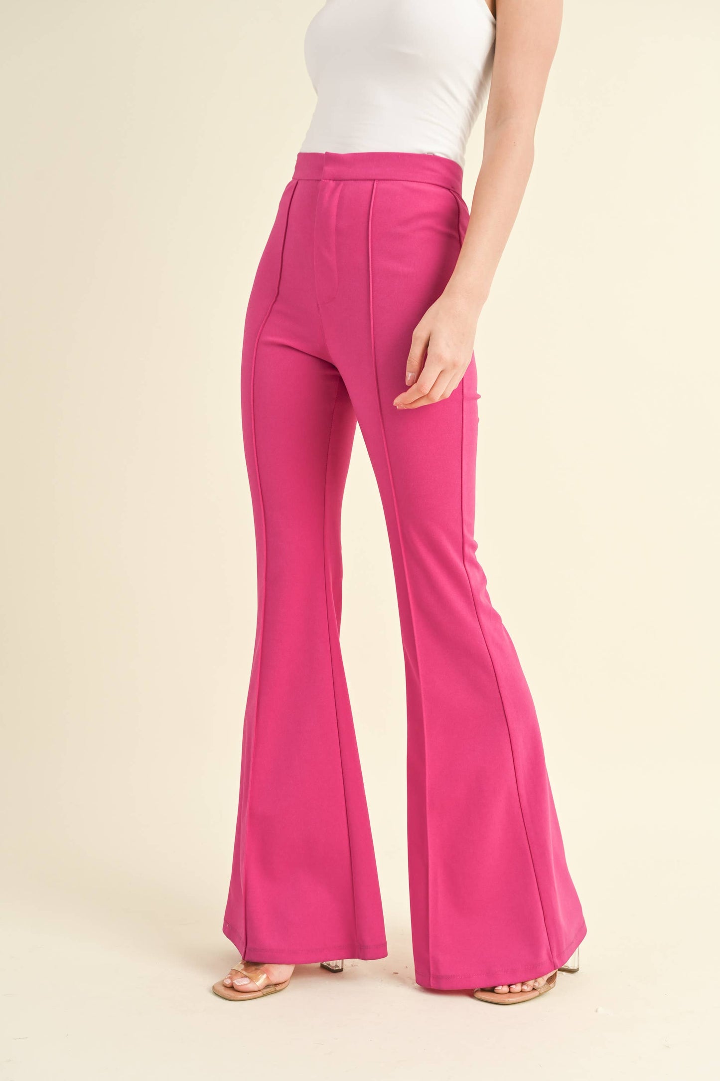HIGH WAISTED FLARED PANTS