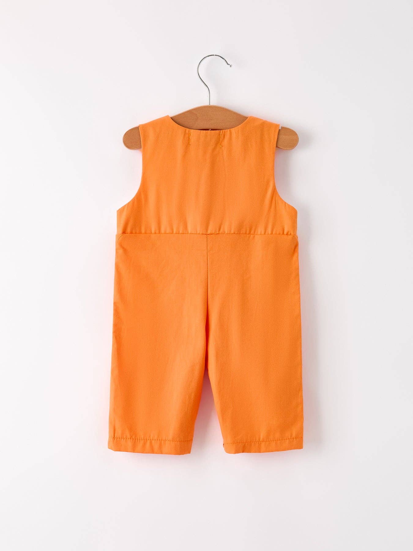 Orange Pumpkin Smocked Romper