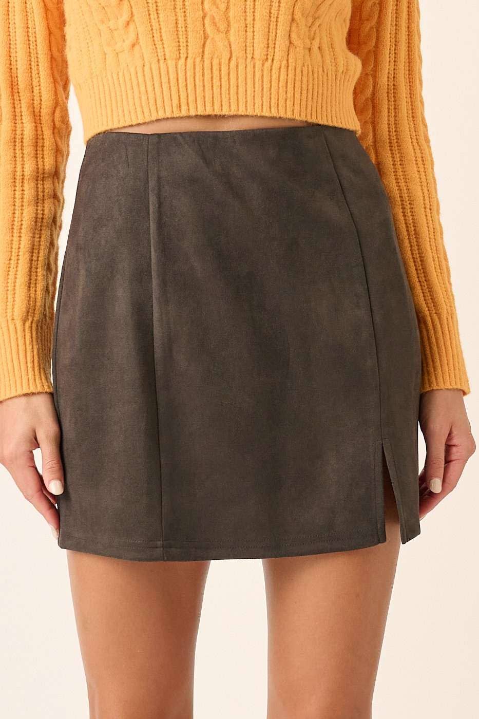 SUEDE MINI SKIRT