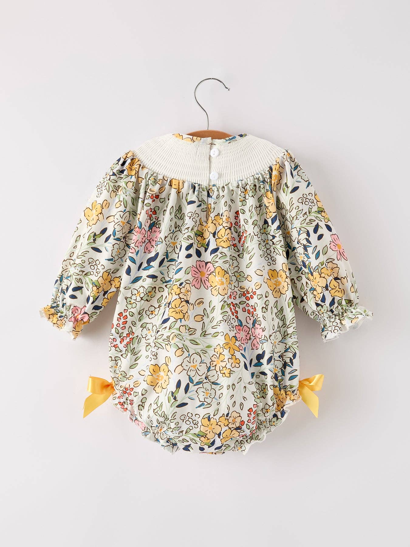 Fall Smocked Floral Bubble