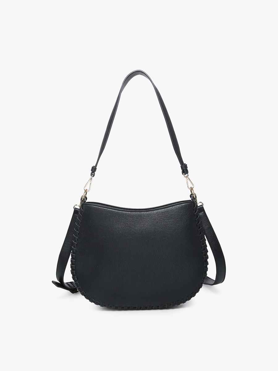 Raquel Whipstitch Trim Crossbody/Saddle Bag
