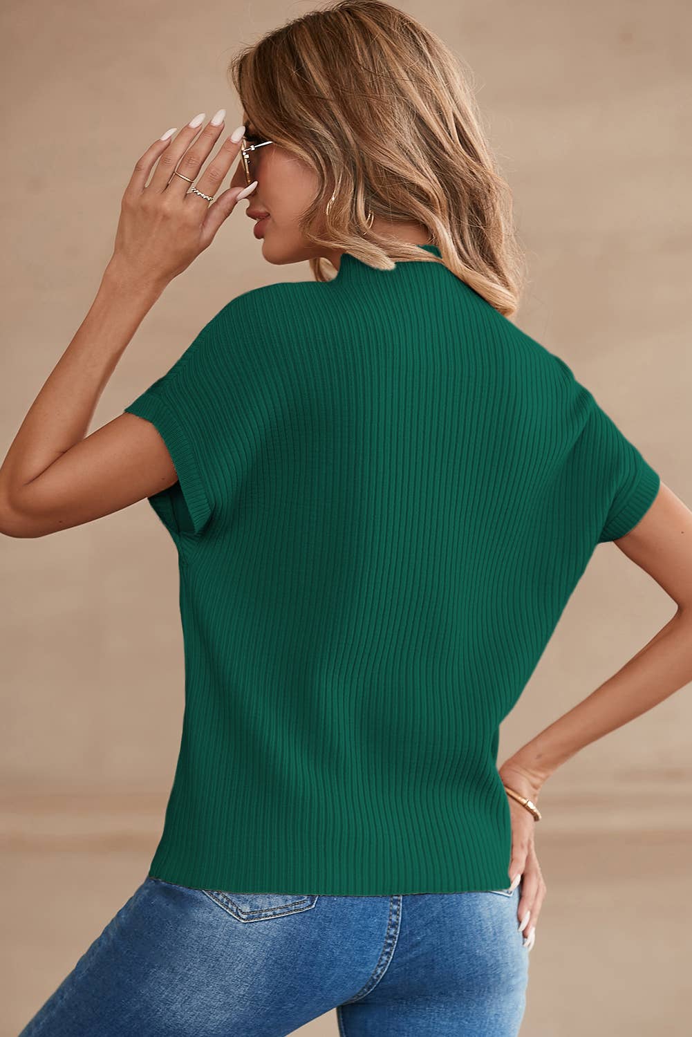 Pocket Short Sleeve Sweater