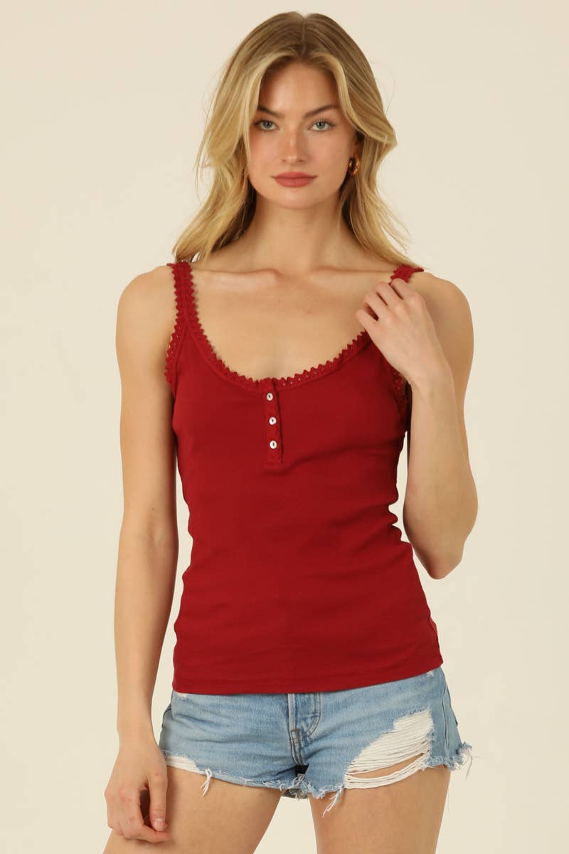 LACE TRIM KNIT CAMI
