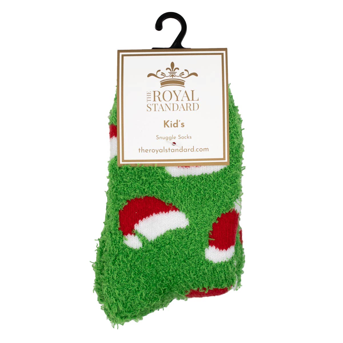 Kid's Santa Hat Snuggle Socks Green/Red/White -Asst.