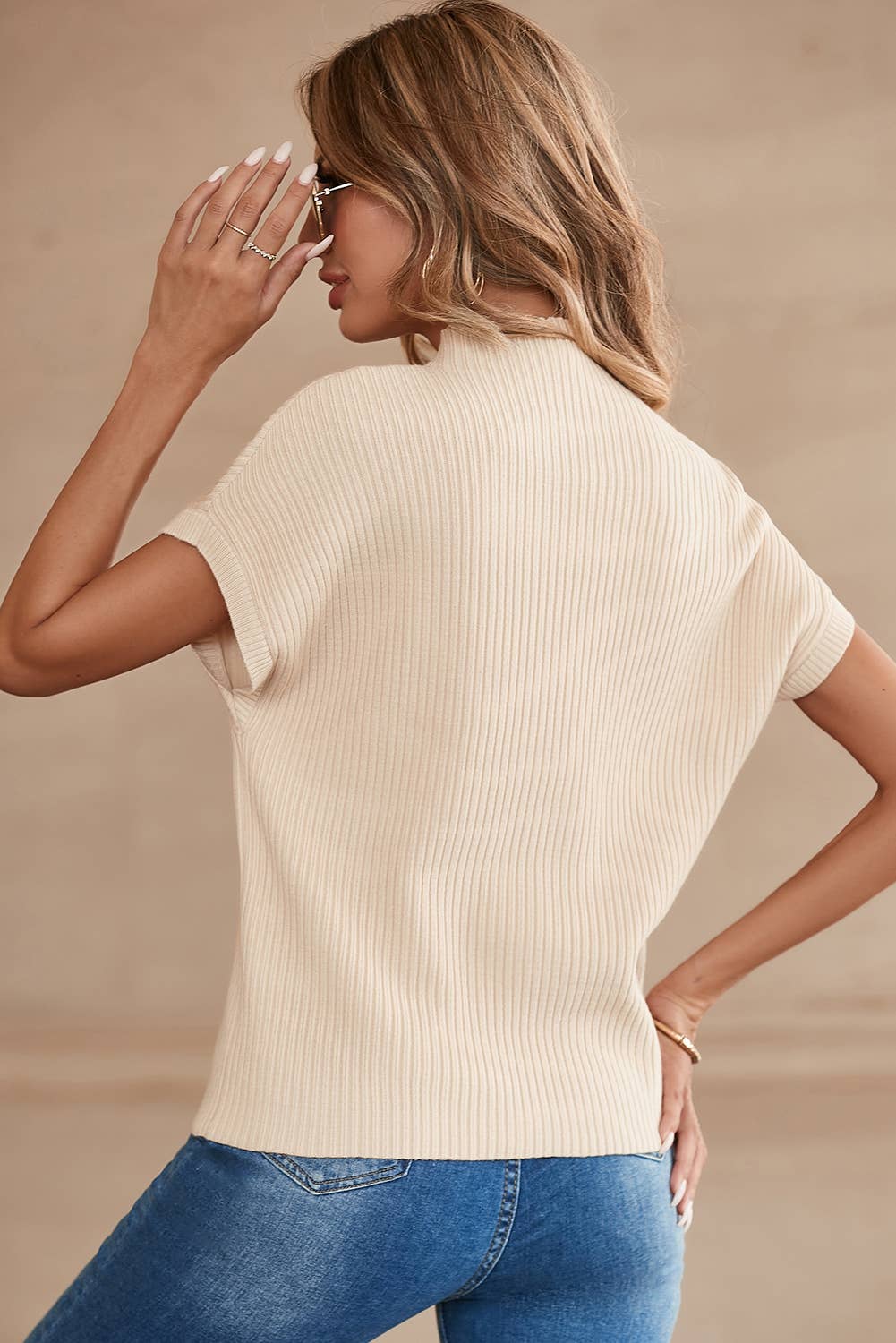 Pocket Short Sleeve Sweater