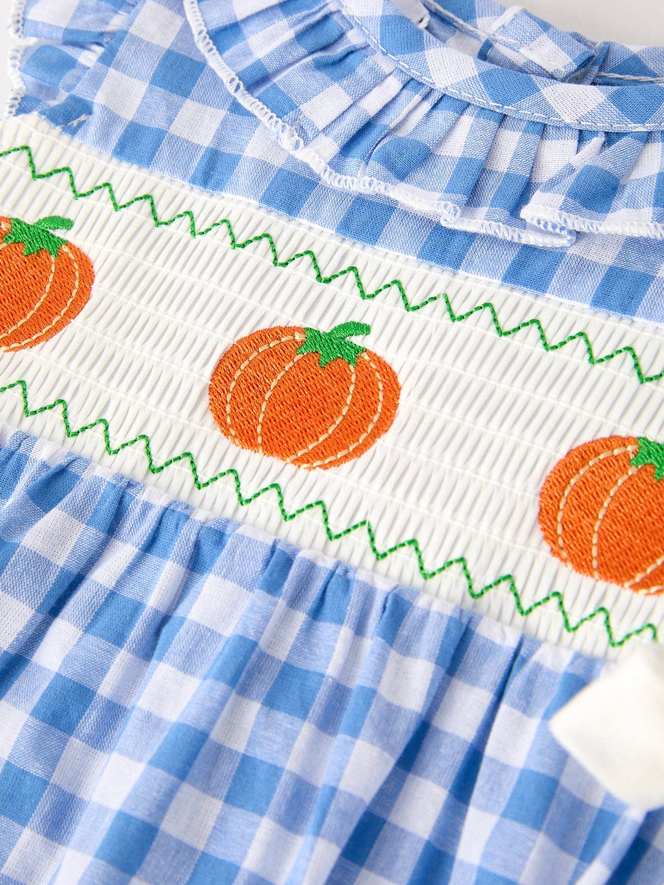 Blue Pumpkin Smocked Bubble