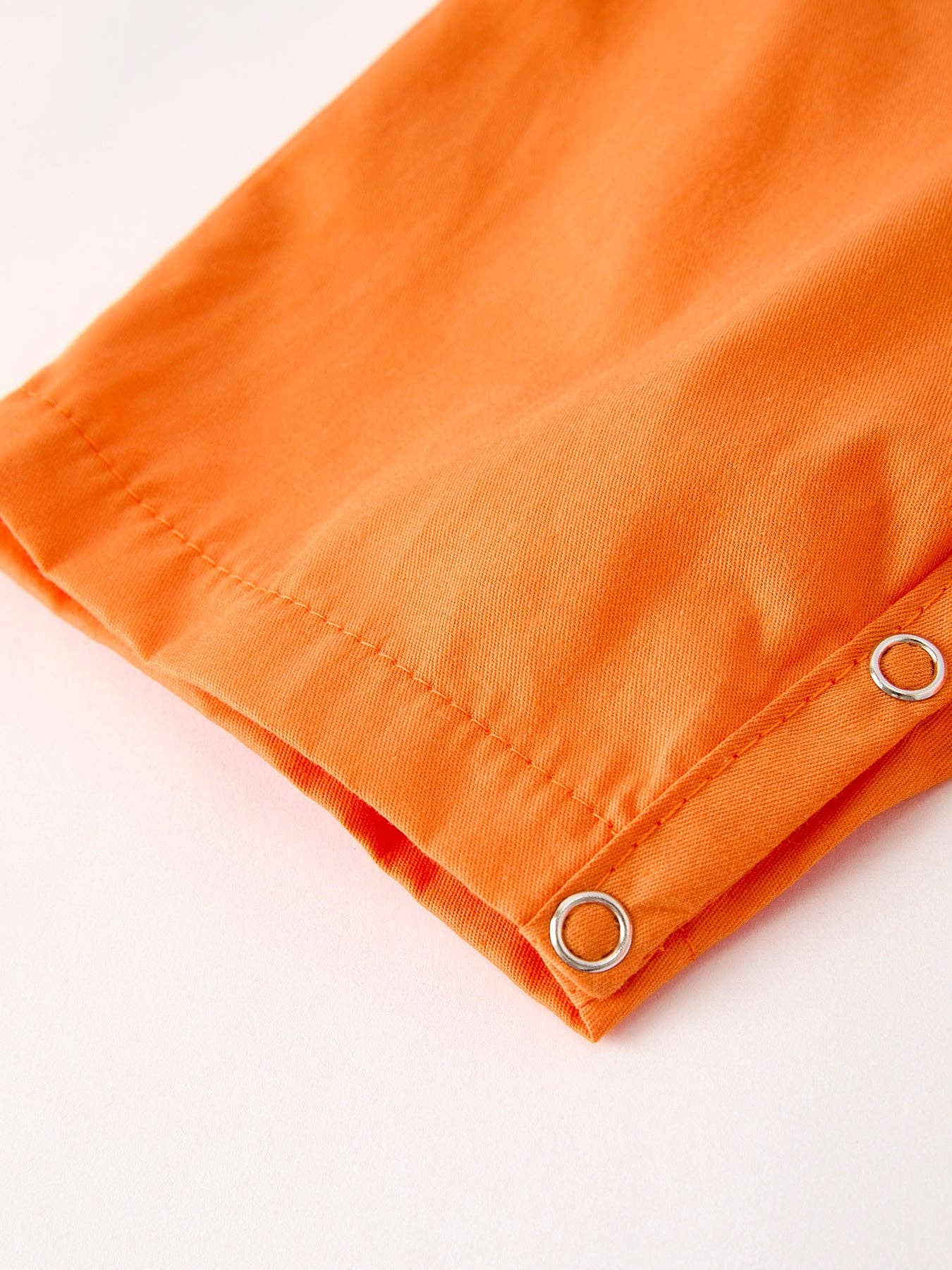 Orange Pumpkin Smocked Romper