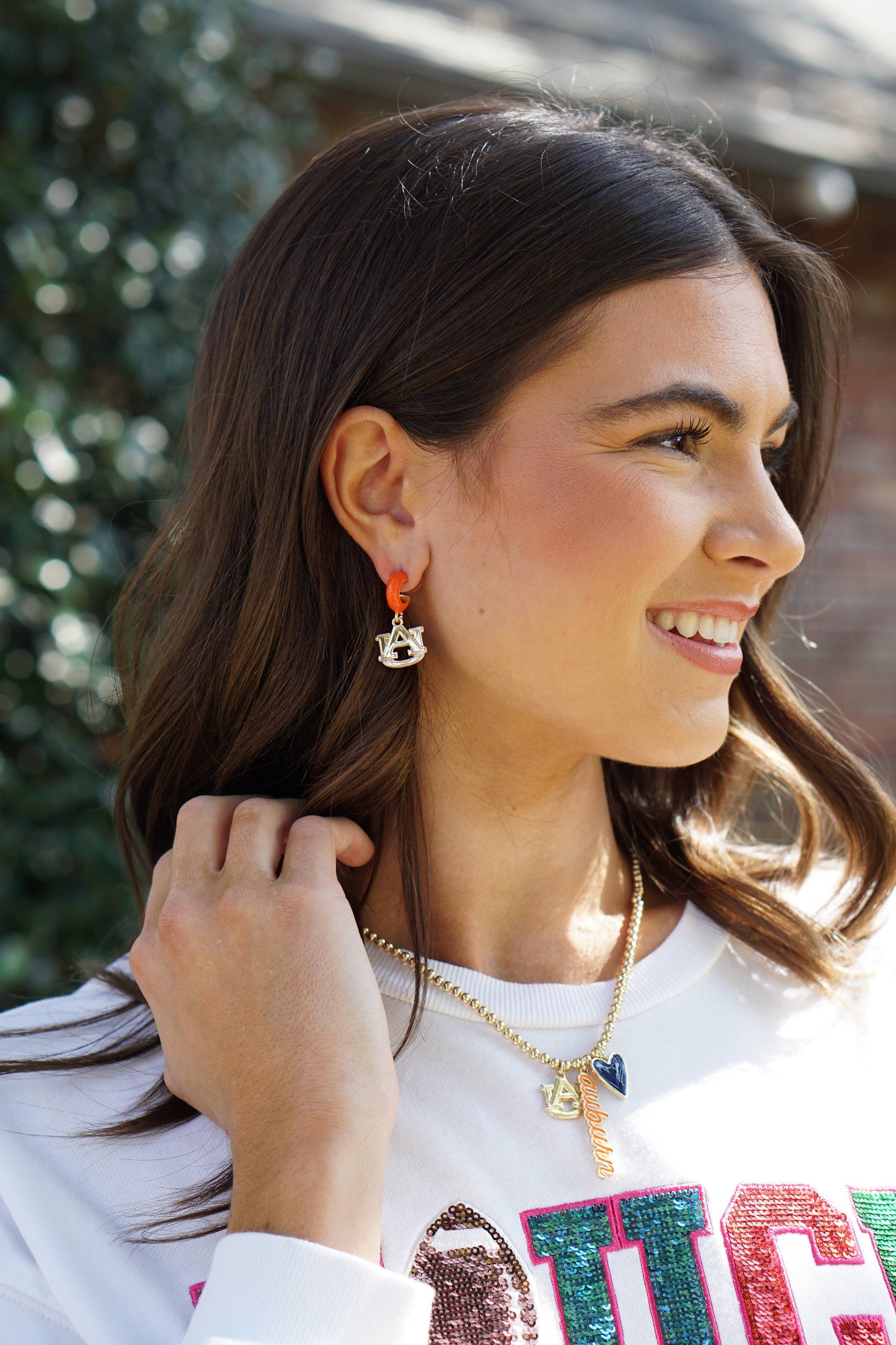 Auburn Logo Huggie Earrings