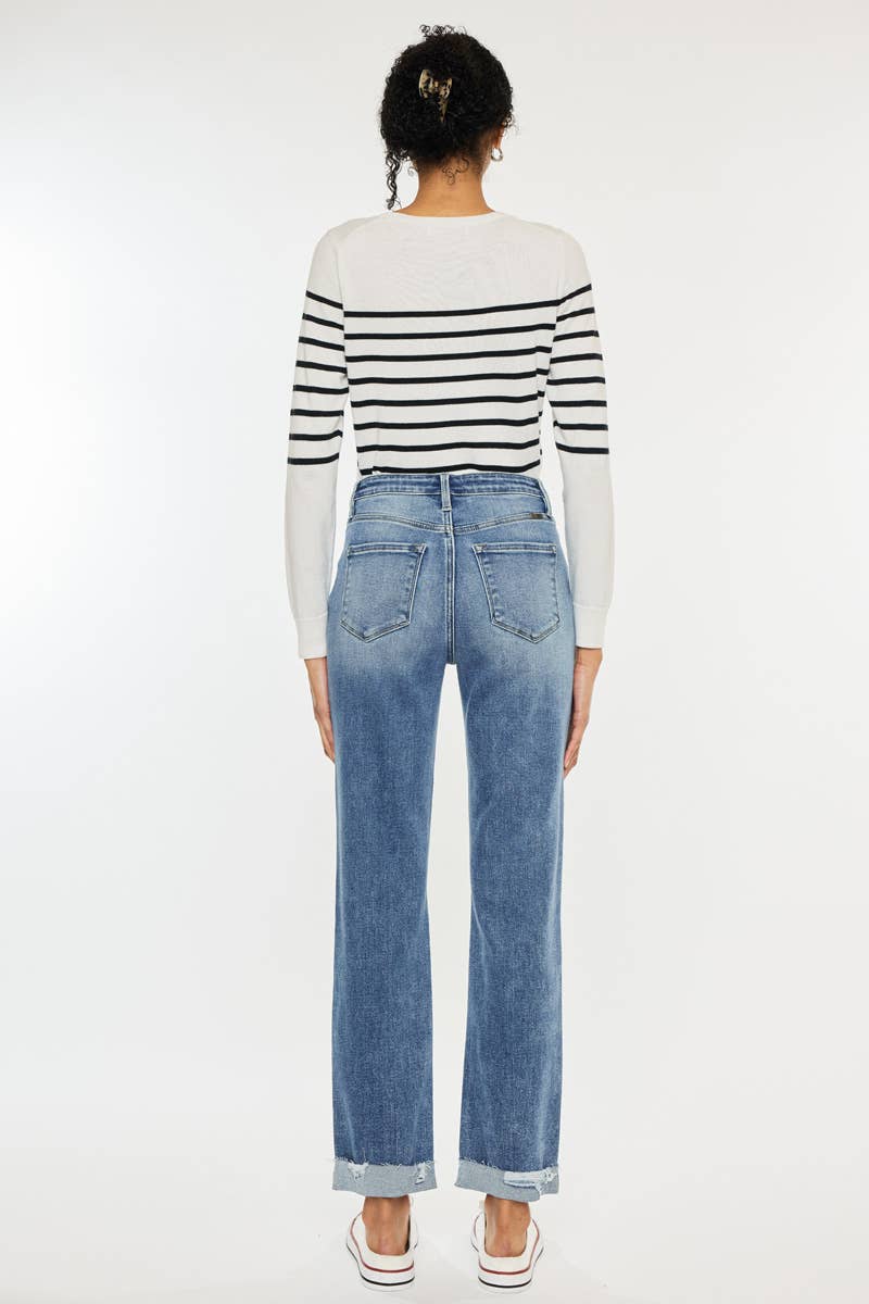 HIGH RISE SLIM STRAIGHT JEANS