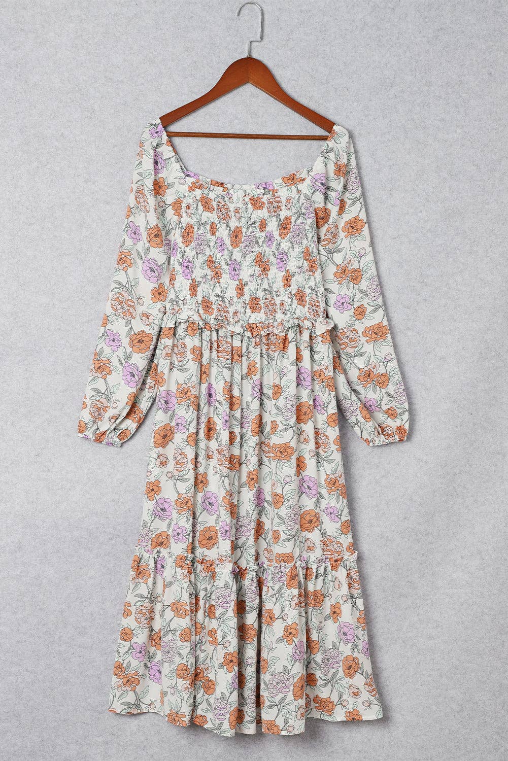 Floral Long Sleeve Pocket Dress