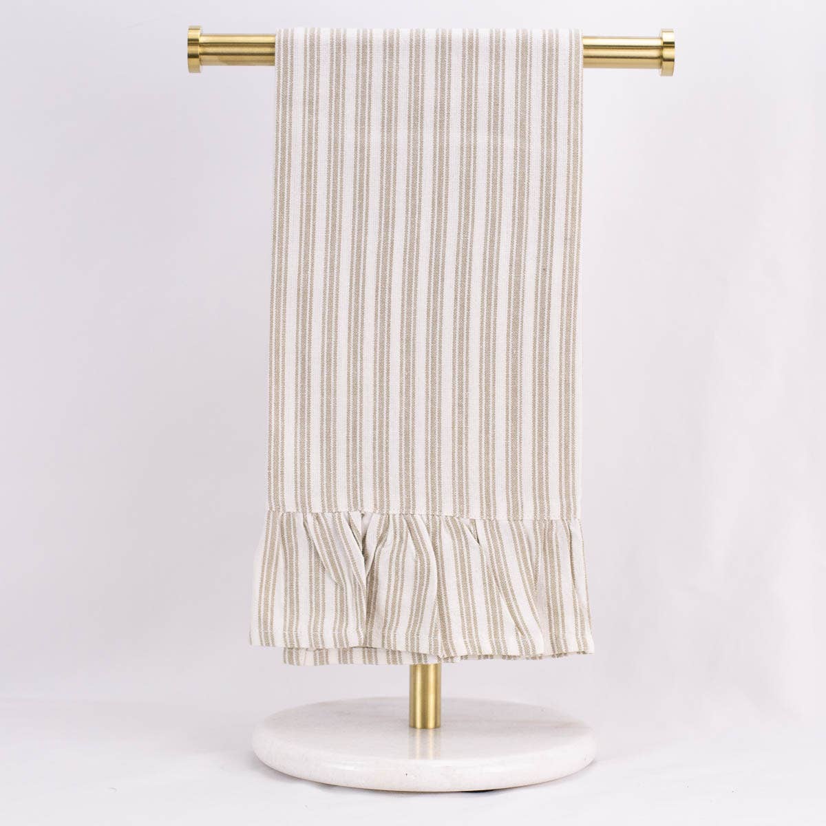 Ticking Stripe Ruffle Hand Towel 20x28