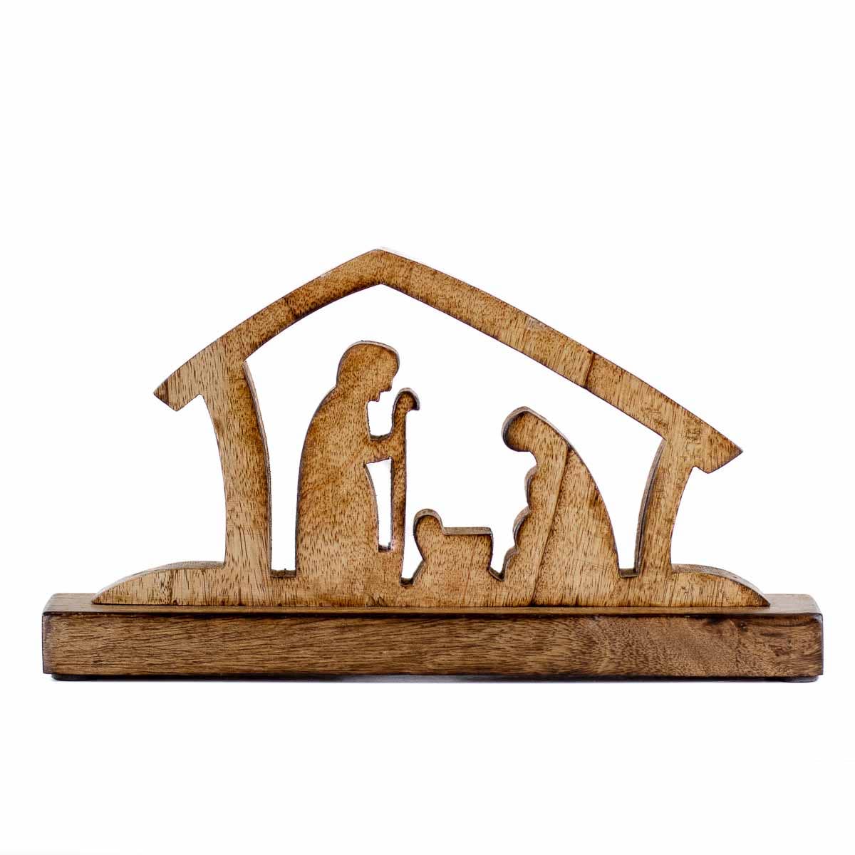 Away In A Manger Nativity Natural 11.5x6.5x2