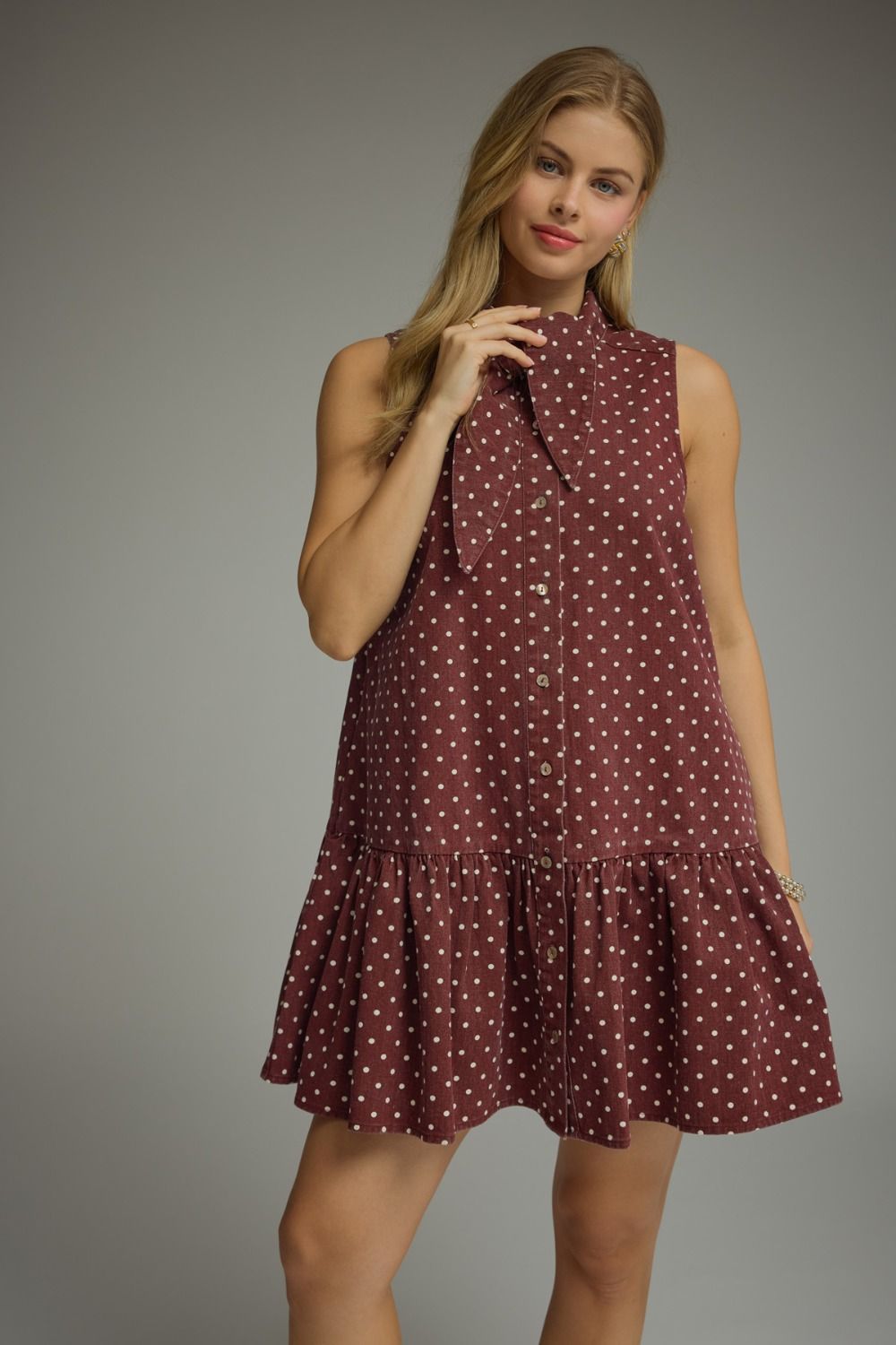 Polka Dot Button Dress