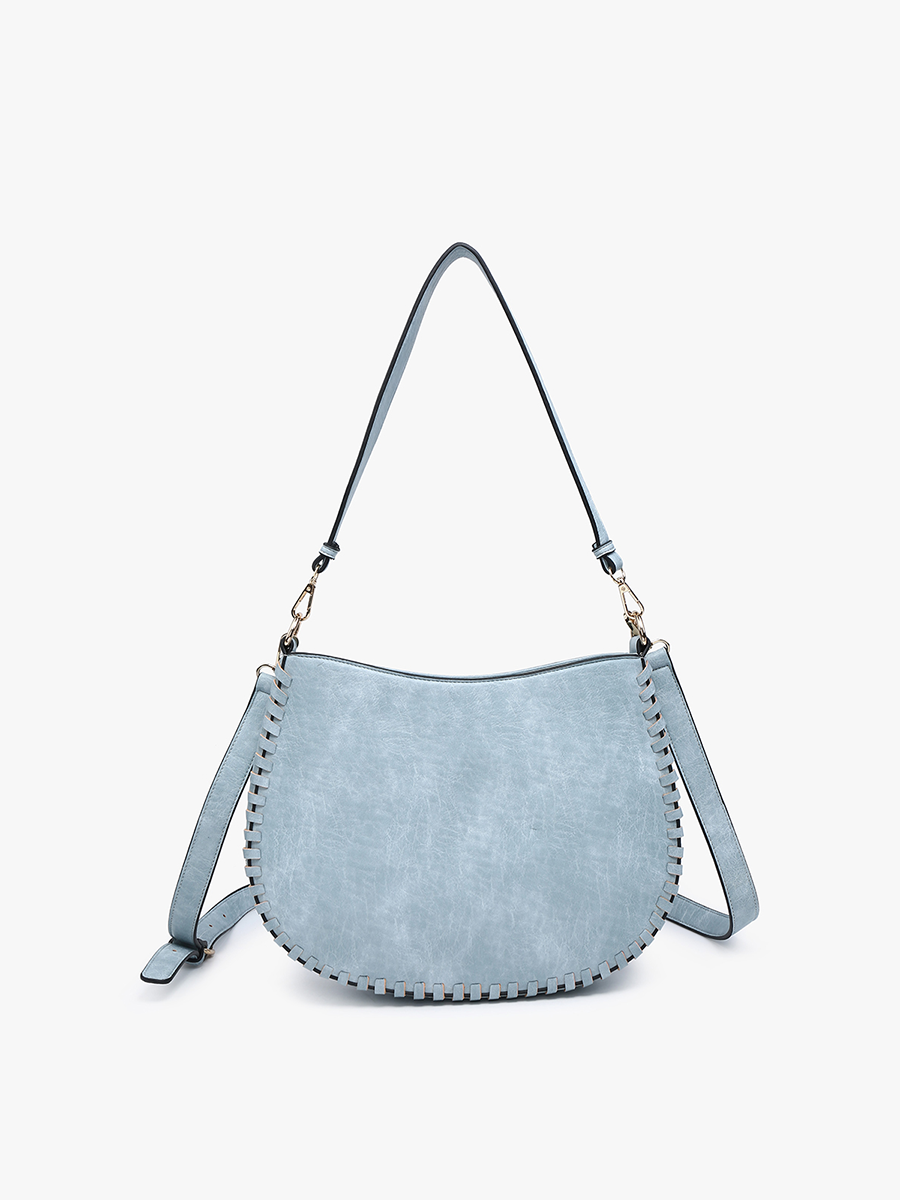 Raquel Whipstitch Trim Crossbody/Saddle Bag