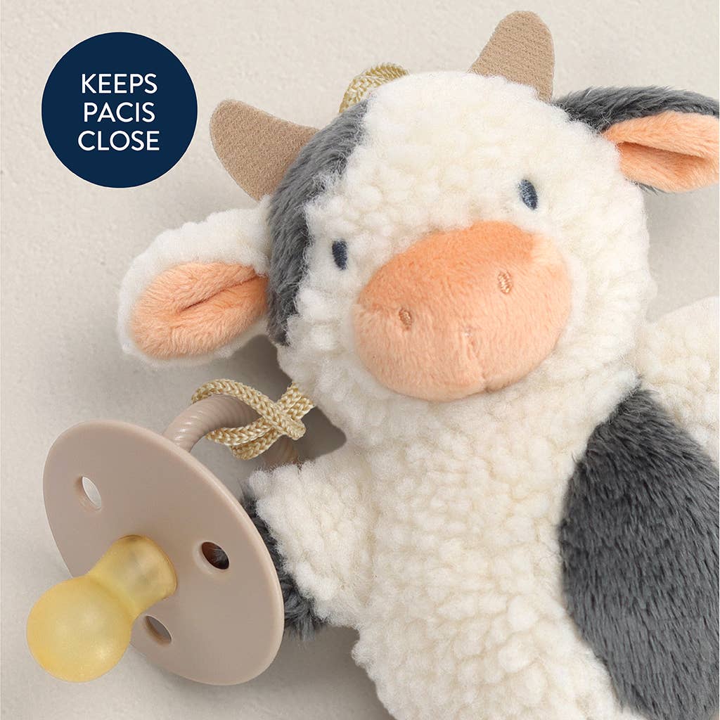 Cow Bitzy Pal Pacifier & Plush