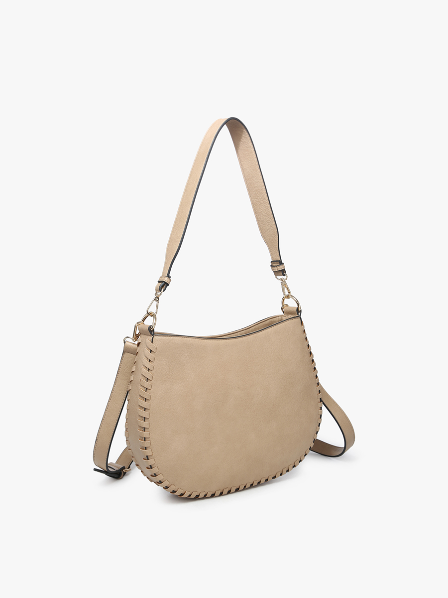 Raquel Whipstitch Trim Crossbody/Saddle Bag