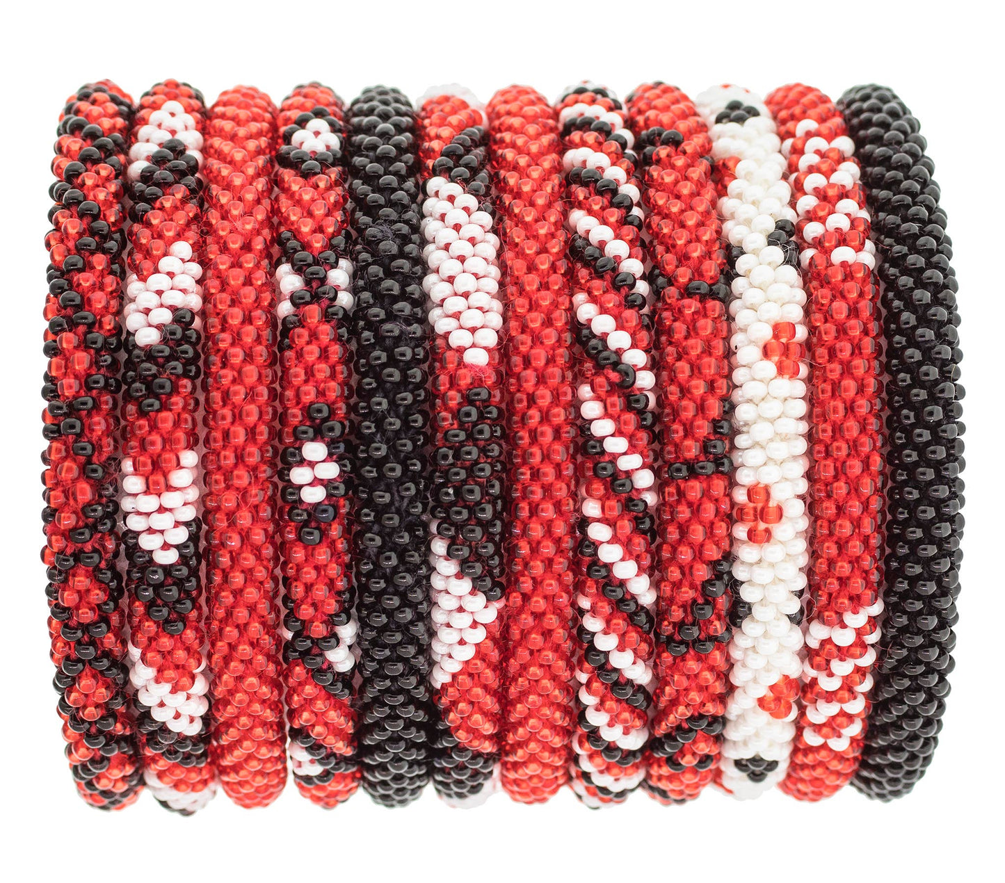 Game Day Roll-On® Bracelets Red, Black, White